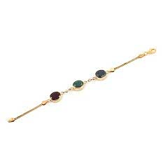 Safir Yakut Zümrüt Doğal Taşlı Gümüş Bileklik