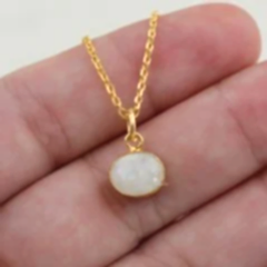 Adeline Serisi Aytaşı Doğaltaşlı Gümüş Kolye