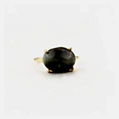 Kedi Gözü Doğaltaşlı Prong Gümüş Yüzük