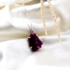 Ham Yakut Doğaltaşlı Gümüş Kolye