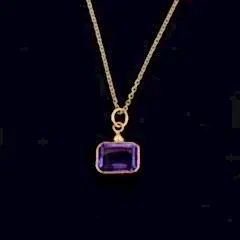 Adeline Serisi Ametist Doğaltaşlı Gümüş Kolye