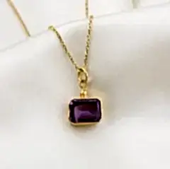 Adeline Serisi Ametist Doğaltaşlı Gümüş Kolye