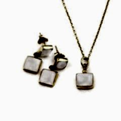 Aytaşı Doğaltaşlı Minimal Gümüş Set