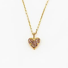 Kalp Model Elmas Doğaltaşlı Minimal Gümüş Kolye