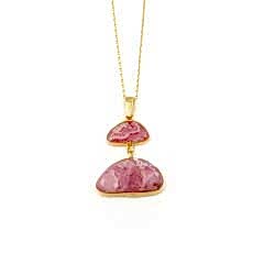 Rodokrozit Doğaltaşlı Gümüş Kolye