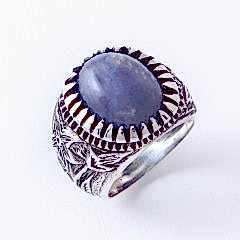 Tanzanit Doğaltaşlı Erkek Gümüş Yüzük