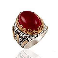 Yemen Akik Doğaltaşlı Erkek Gümüş Yüzük