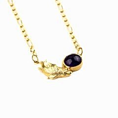 Dima Ametist Doğaltaşlı Gümüş kolye