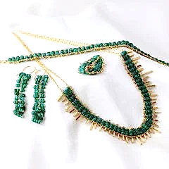 Hawaii Zümrüt Doğaltaşlı Set