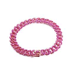 Pembe Zirkon Gurmet Gümüş Bileklik