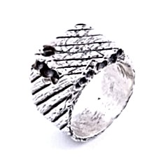 Etnik Görünümlü Erkek Gümüş Yüzük