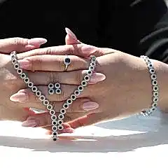 Siyah Zirkon Gümüş Set