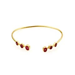 Rhodolite ve Yakut Doğaltaşlı Gümüş Bileklik