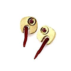 Efruz Serisi Dal Mercan ve Turmalin Doğaltaşlı Küpe