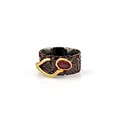 Ilgın Serisi Yakut Doğaltaşlı Gümüş Yüzük