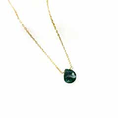 Dori Serisi Zümrüt Doğaltaşlı Minimal Kolye