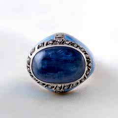 Kyanit Doğaltaşlı Elmas Erkek Yüzük