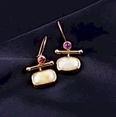 Özel Tasarım Kehribar ve Turmalin Doğaltaşlı Küpe