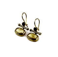 Özel Tasarım Kehribar ve Turmalin Doğaltaşlı Küpe