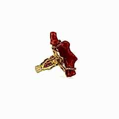 Ham Mercan Doğaltaşlı Gümüş Yüzük