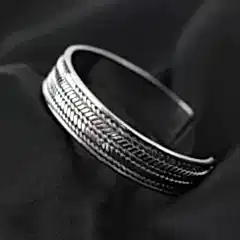 Kalın Örgü Model Gümüş Erkek Bileklik