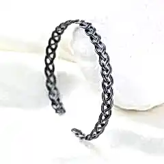 Örgü Model Erkek Gümüş Bileklik