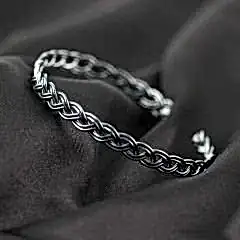 Örgü Model Erkek Gümüş Bileklik