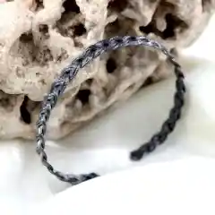 Örgü Model Erkek Gümüş Bileklik