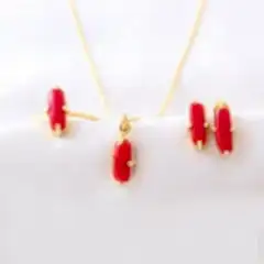 Mercan Doğaltaşlı Gümüş Set