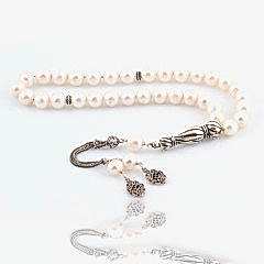 İnci Doğal Taşlı Gümüş Püsküllü Tesbih