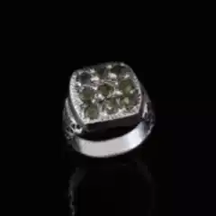 Peridot Doğaltaşlı Özel Tasarım Erkek Gümüş Yüzük