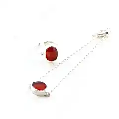 Akik Doğal Taşlı Bileklik ve Yüzük Set