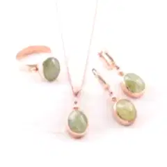 Serpantin Doğaltaşlı Gümüş Set