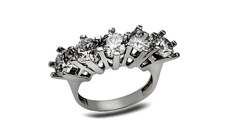 0 10 Karat Pırlanta Beştaş Yüzük