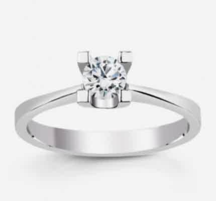 0,40 ct F Sl Color HRD Ya da GIA Sertifikalı Tektaş Pırlanta Yüzük