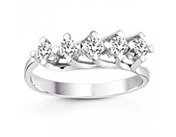 14 ayar Pırlanta Beştaş Yüzük 0,75 ct