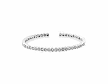 18 Ayar Beyaz Altın Pırlanta Petek Kelepce Bileklik