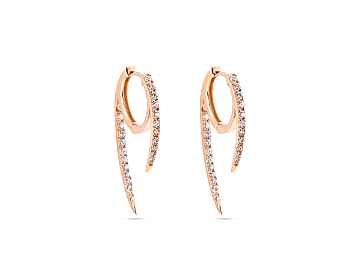 18 Ayar Kırmızı Altın Pırlanta Küpe 18 Ayar Kırmızı Altın Pırlanta Küpe