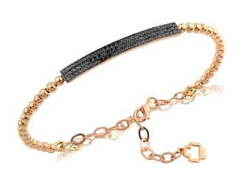 18 Ayar Siyah Pırlantalı Kelepçe Bileklik 0,55 Ct