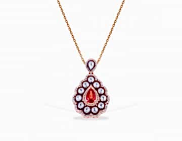 Elmas,Pırlanta Ve Damla Yakutlu Kolye Elmas,Pırlanta Ve Damla Yakutlu Kolye