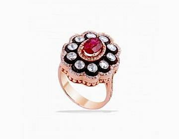 Elmas,Pırlanta Ve Oval Yakutlu Yüzük Elmas,Pırlanta Ve Oval Yakutlu Yüzük