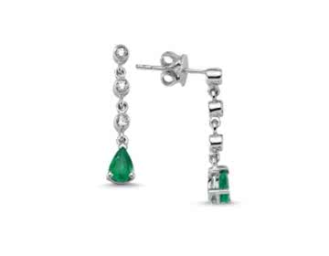 Pırlanta Ve Damla Zümrüt Küpe Pırlanta Ve Damla Zümrüt Küpe