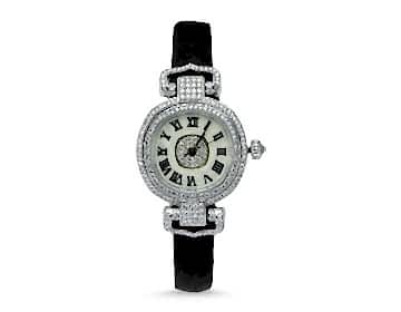 Yuvarlak çift sıra altın pırlanta taşlı bayan saati Yuvarlak çift sıra altın pırlanta taşlı bayan saati