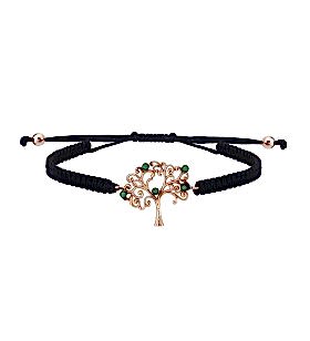 zümrütlü ağaç ipli bileklik