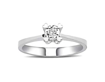 Tektaş Pırlanta Efektli Yüzük 0,02 ct F Sl Color Sertifikalı Tektaş Pırlanta Efektli Yüzük 0,02 ct F Sl Color Sertifikalı