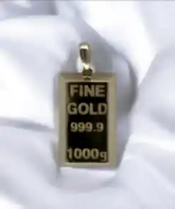 Külçe Altın Orta Boy Tasarım Kolye Ucu 14 Ayar